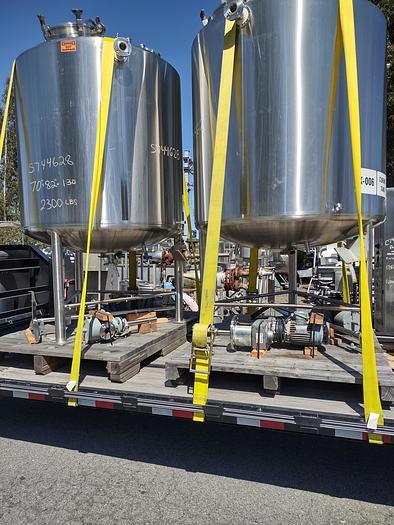 Used Reactor, 740 Gallon, 316L Stainless Steel, Jacketed, Agitated, T&C Stainless #S744626