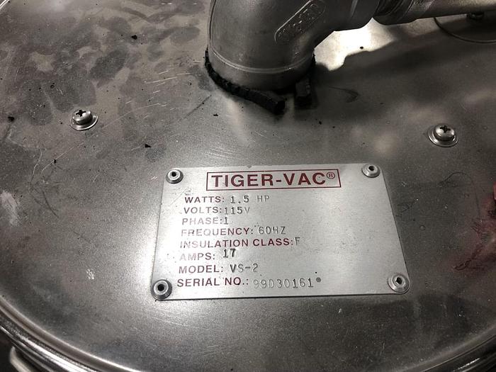 Used Dust Collector, Tiger-Vac, Model V-2 Vacuum System, 1.5 HP, Explosion Proof #4775385