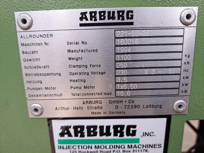 Used Injector, Mold Machine, Arburg Allrounder, Needle, Type 25 Ton