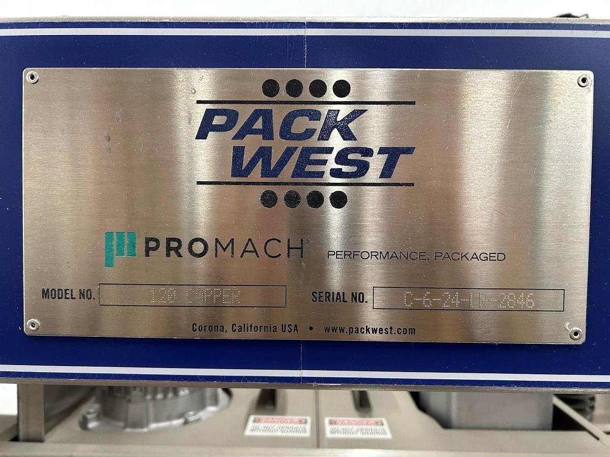 Used Capper, Packwest, Inline, Cap Sizes -38-400, 28-410, 24-410, #5991535