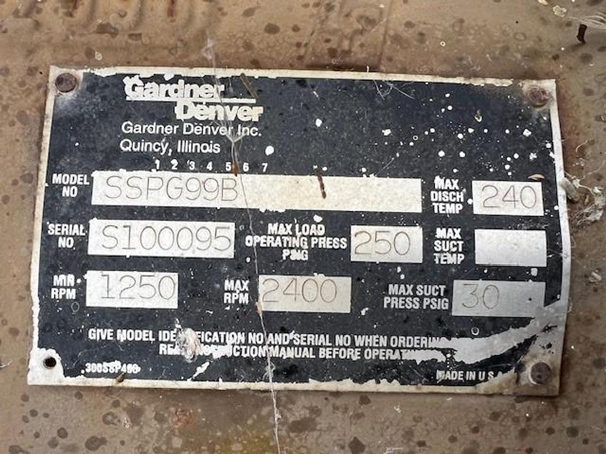 Used Compressor, Gas, Gardner Denver, 150 HP, System, #C735228