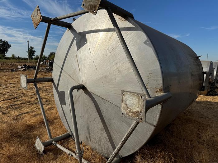 Used Tank, 6,000 Gallon, 316 Stainless Steel, Agitated, Dish Bottom, Legs, #5991015