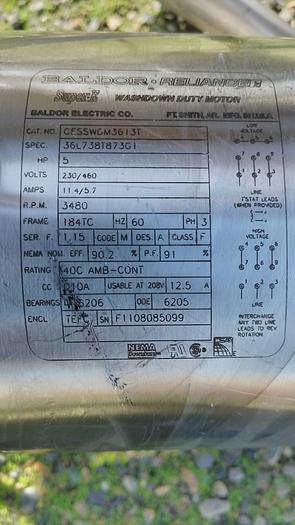 Used Screen, Vibratory, Dewatering, S/st, 5 HP #S745396
