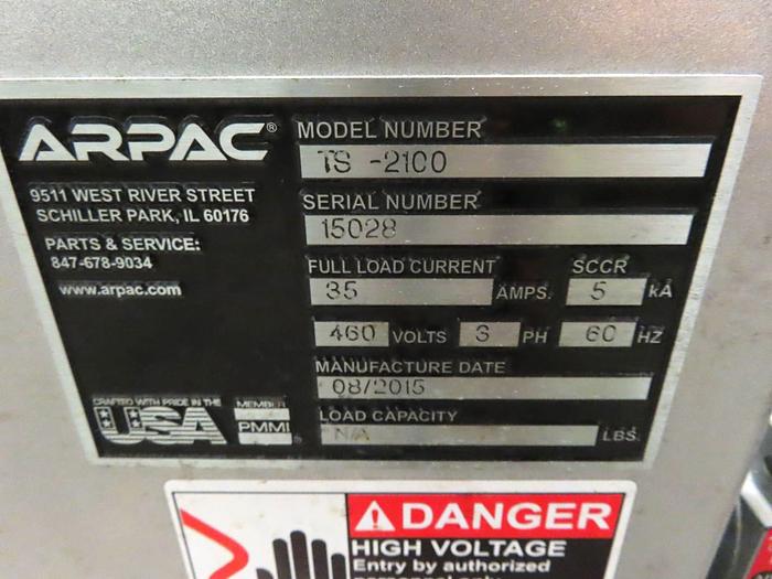 Used Tray Packer, Arpac Model TS-2100 Traystar, Tray Erector & Packer, #5991375