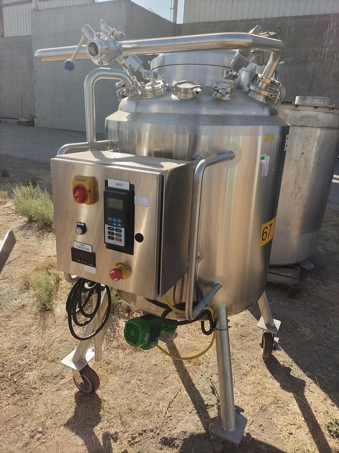 Used Reactor, 66 Gallon (250-Liter), Stainless Steel, Jacketed, Agitated, DCI, #5991896