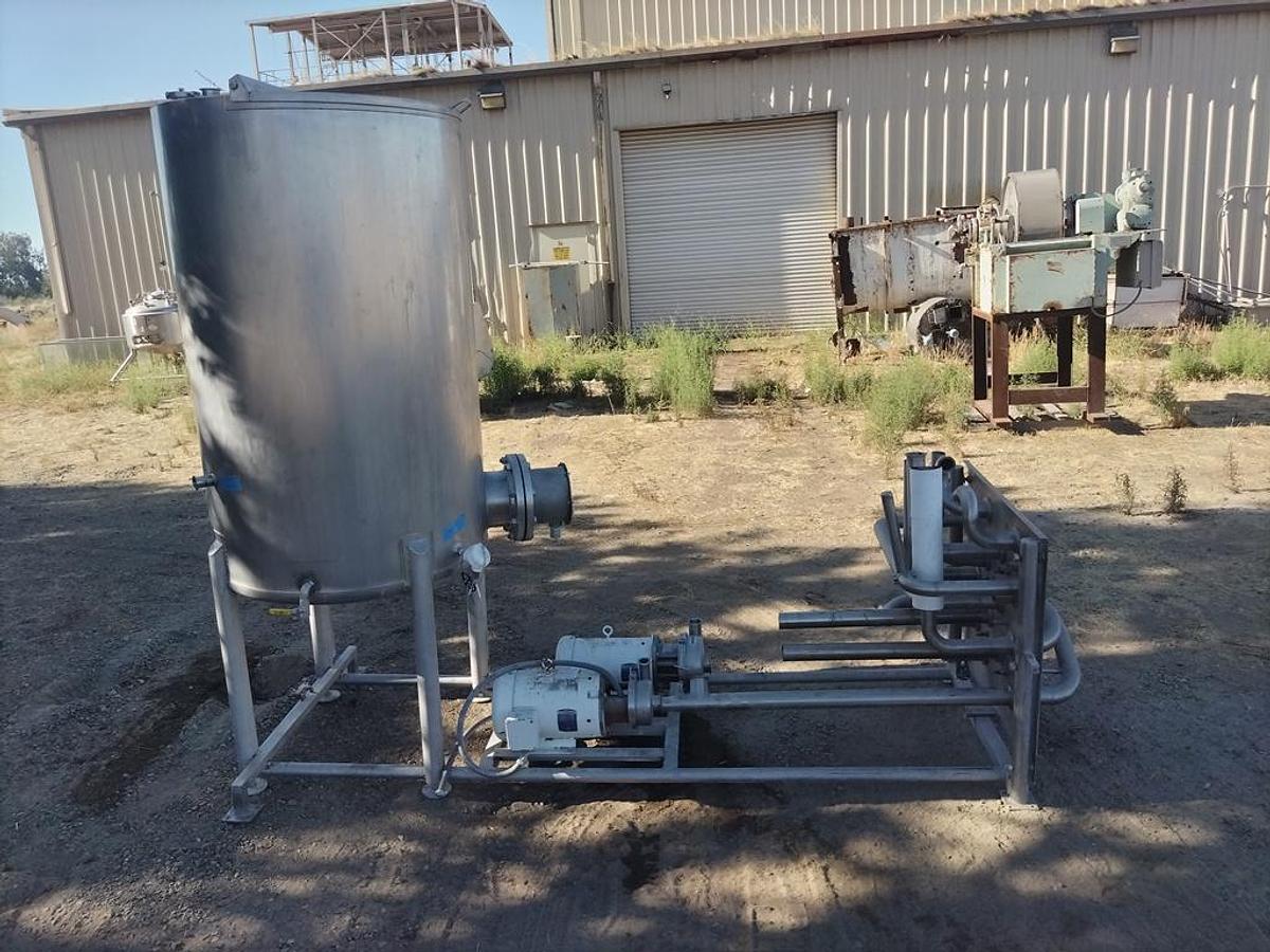 Used CIP Skid, 100 Gallon, 1-Tank, Stainless Steel, Pumps, Heater, #5991880