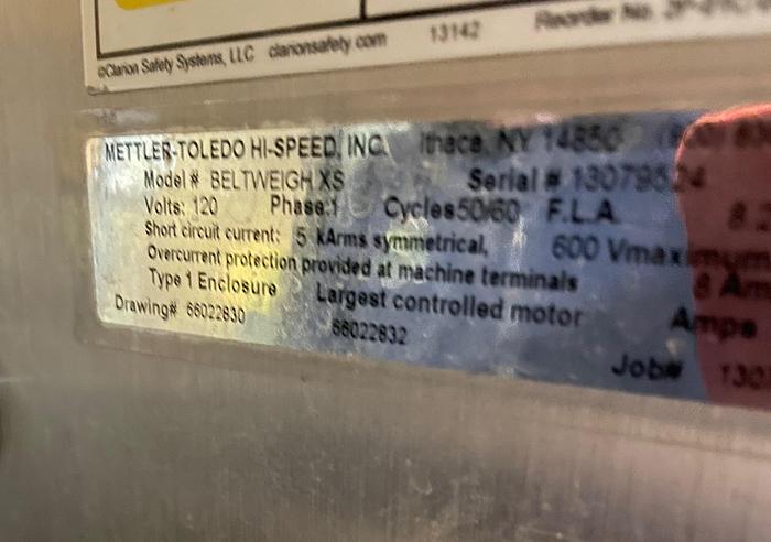 Used Mettler-Toledo BELTWEIGH XS Hi-Speed Checkweigher