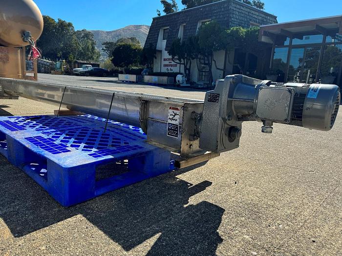Used Conveyor, Screw, 6" Diameter X 11' Long, Stainless Steel, 1 HP, #5991110