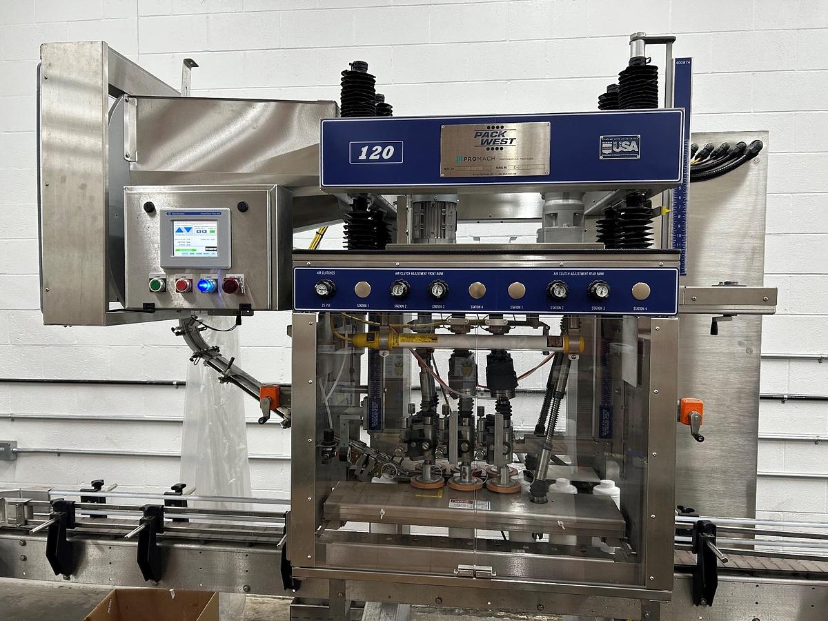 Used Capper, Packwest, Inline, Cap Sizes -38-400, 28-410, 24-410, #5991535
