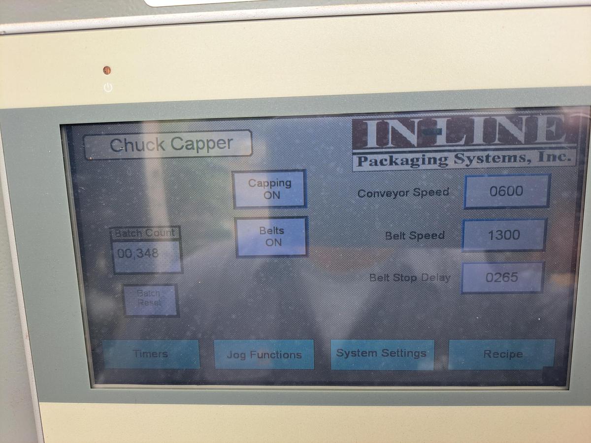 Used Capper, Inline, Chuck Screw Capper, Automatic, Cap Feeder #C745456