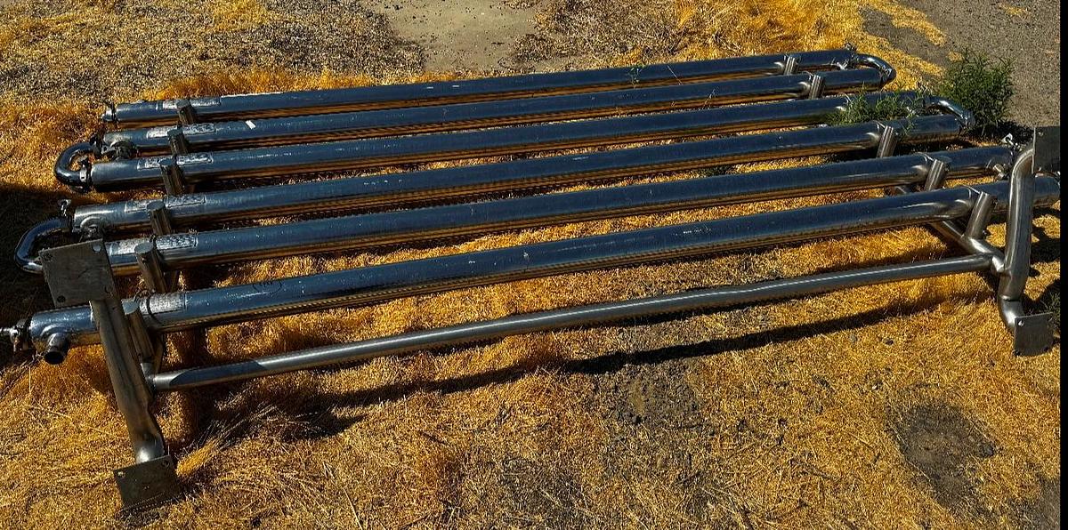 Used Heat Exchanger, Tube-in-Tube, 30 SF, 6-Pass, Allegheny Bradford, 4"/2", 100 PSI, #5991499