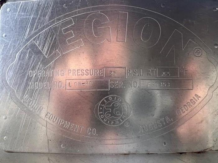Used Kettle, 80 Gallon, S/st, Jkt, Legion, Mdl LGB-80, #S740977
