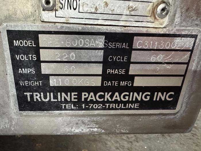 Used Sealer, TruLine Packaging Inc, Stainless Steel Automatic Packaging Machine, #5991357