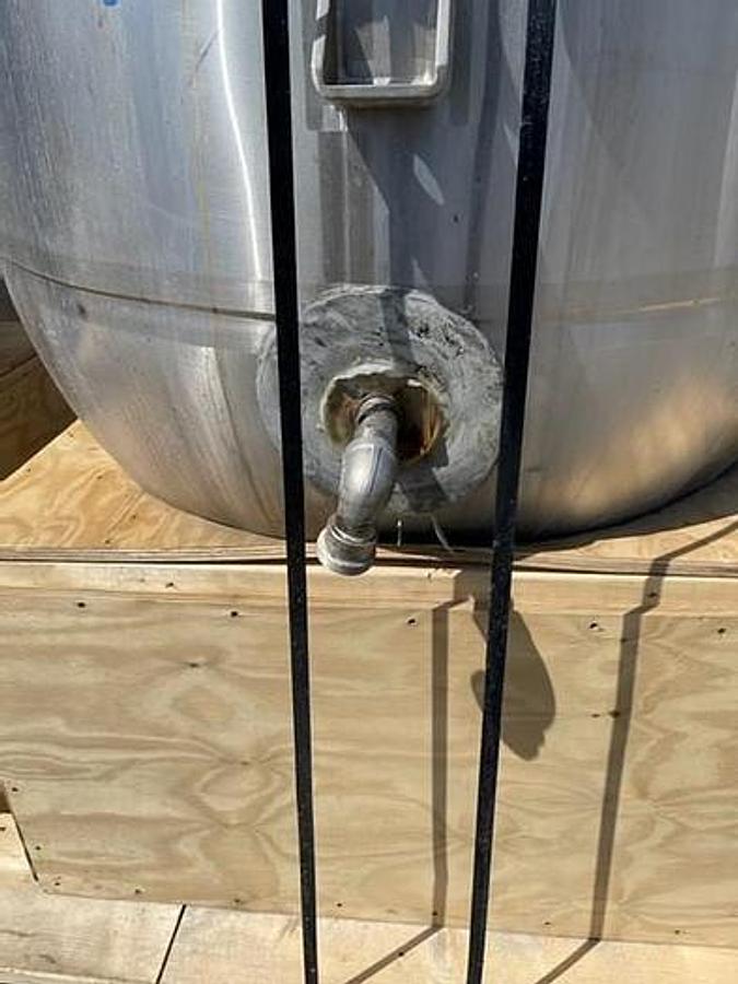 Used Tank, 1,600 Gallon, Stainless Steel, Jacketed, Scrape Surface Agitation, Mueller,#5991920