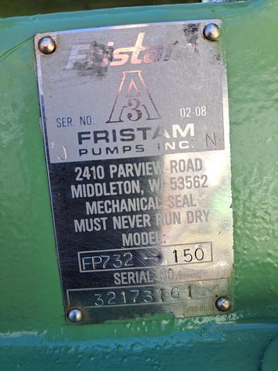 Used Pump, Centrif., 7.5 HP, Fristam, 2-1/2" x 2", Sani, (2) #S737112