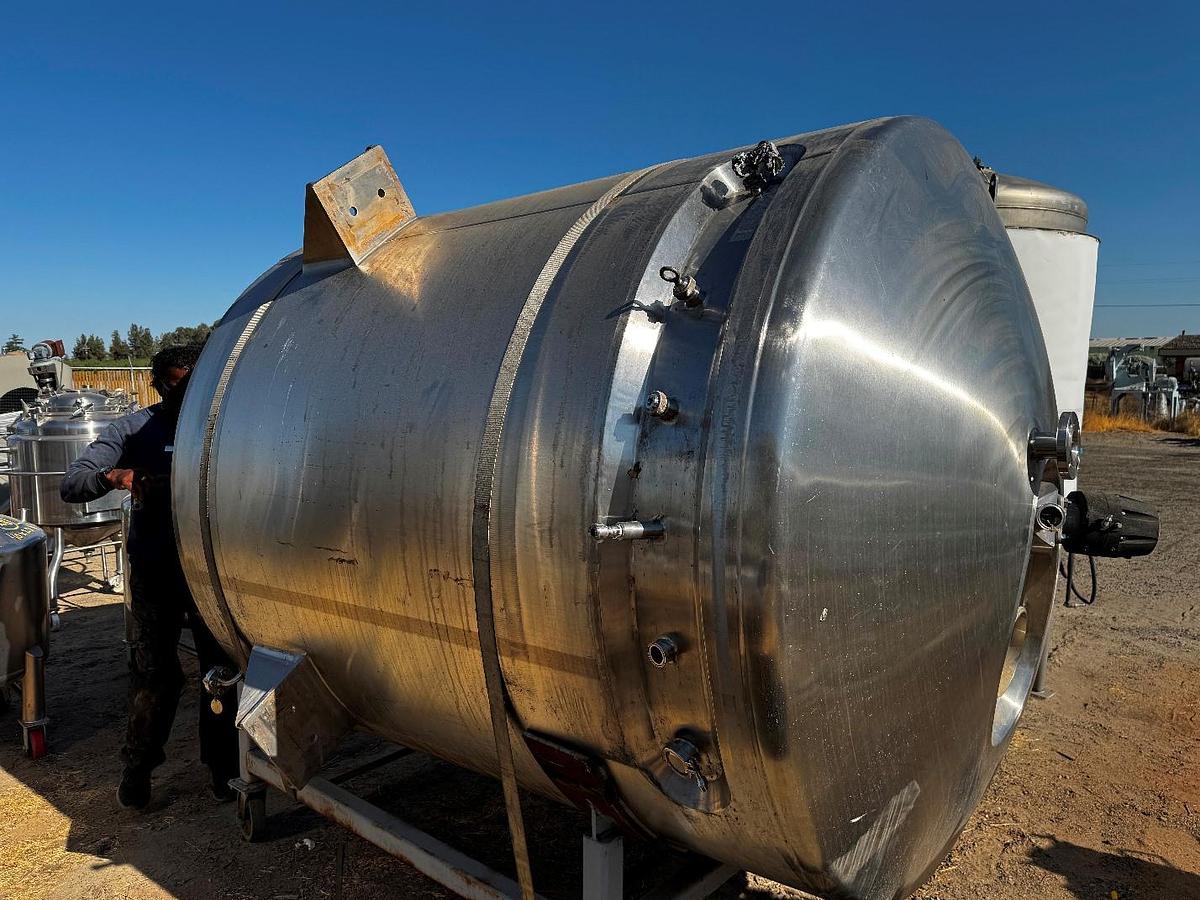 Used Tank, 1,320 Gallon (5,000 Liter), Jacketed, Agitated, 316L Stainless Steel, 100 PSI, #5991478
