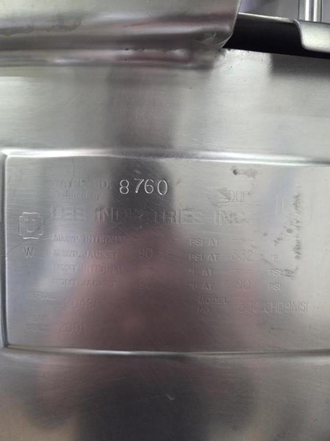 Used Kettle, 300 Gallon, Lee Industries, Stainless Steel, Agitated, #5991805