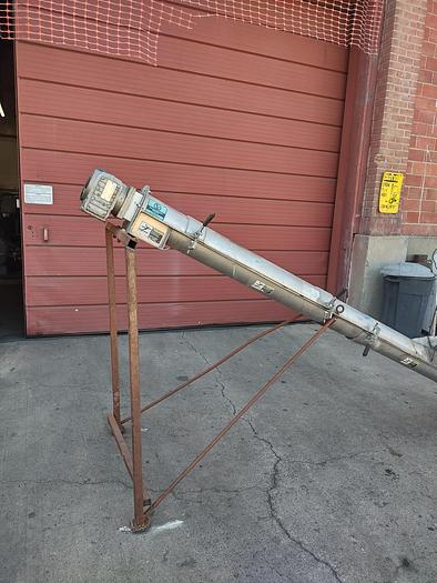 Used Conveyor, Screw, 6" x 9', Stainless Steel, 1 HP, Incline - #5991118