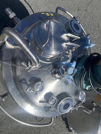 Used Reactor, 50 Gallon (200 Liters), 316L Stainless Steel, Jacketed, 45 PSI Internal, Agitated #S745438
