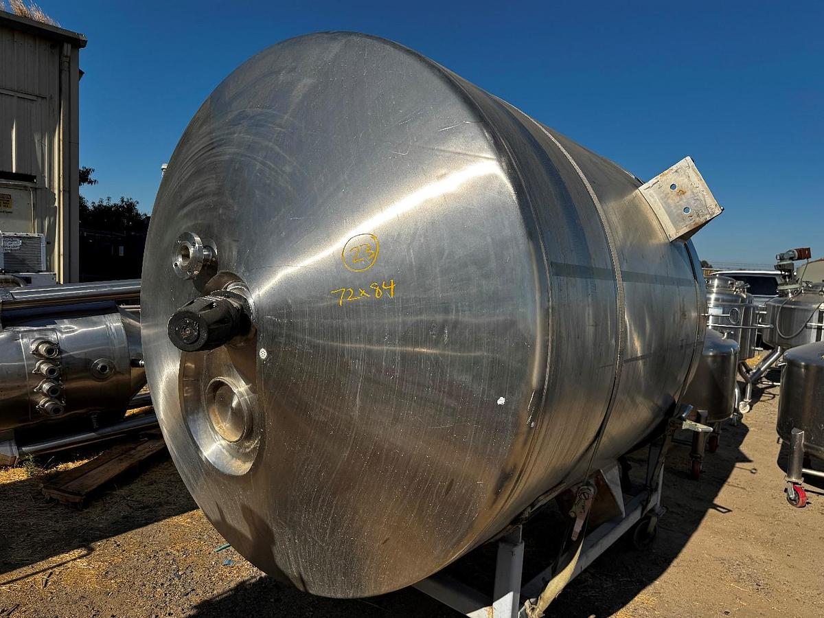 Used Tank, 1,320 Gallon (5,000 Liter), Jacketed, Agitated, 316L Stainless Steel, 100 PSI, #5991478