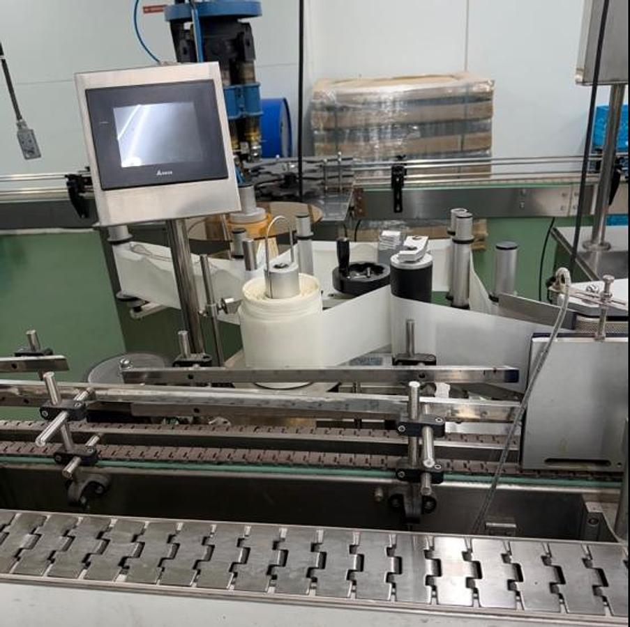 Used Labeler, Pressure Sensitive, Inline Bottle Labeling, Stainless Steel, #5991770