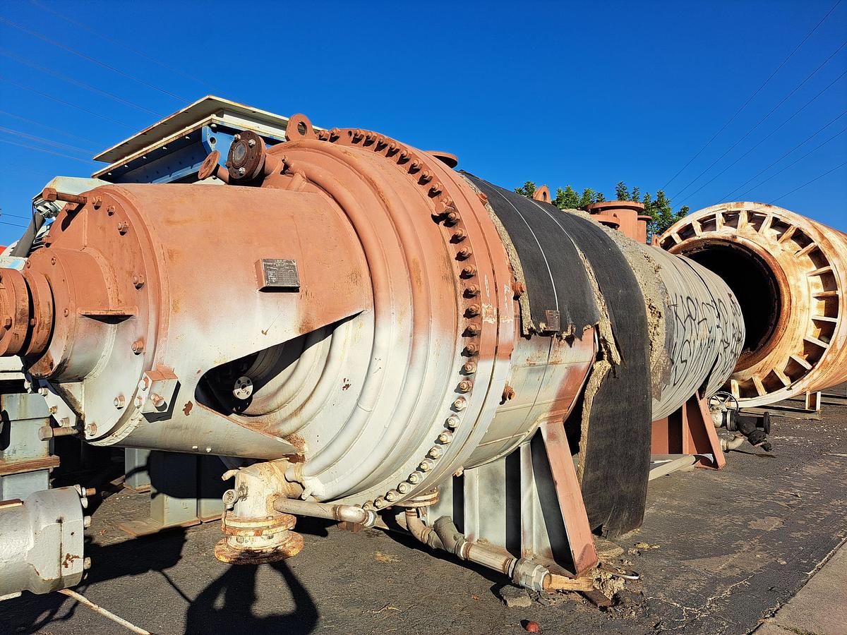 Used Dryer, Paddle, 60" Dia. x 19' Long, 304L Stainless Steel, Jacketed, SMS, #5991646