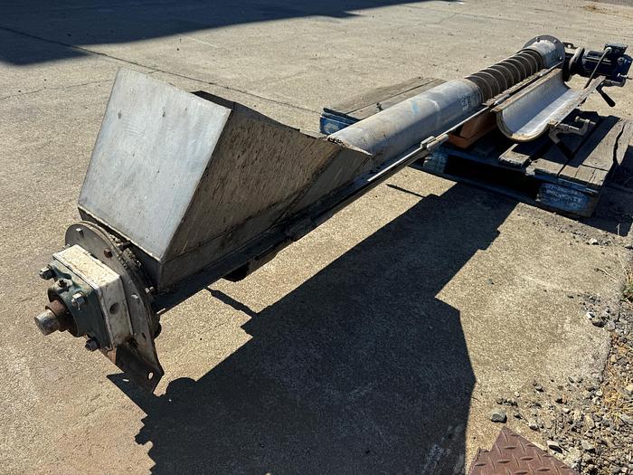 Used Conveyor, Screw, 6" x 9', Stainless Steel, 1 HP, Incline - #5991118