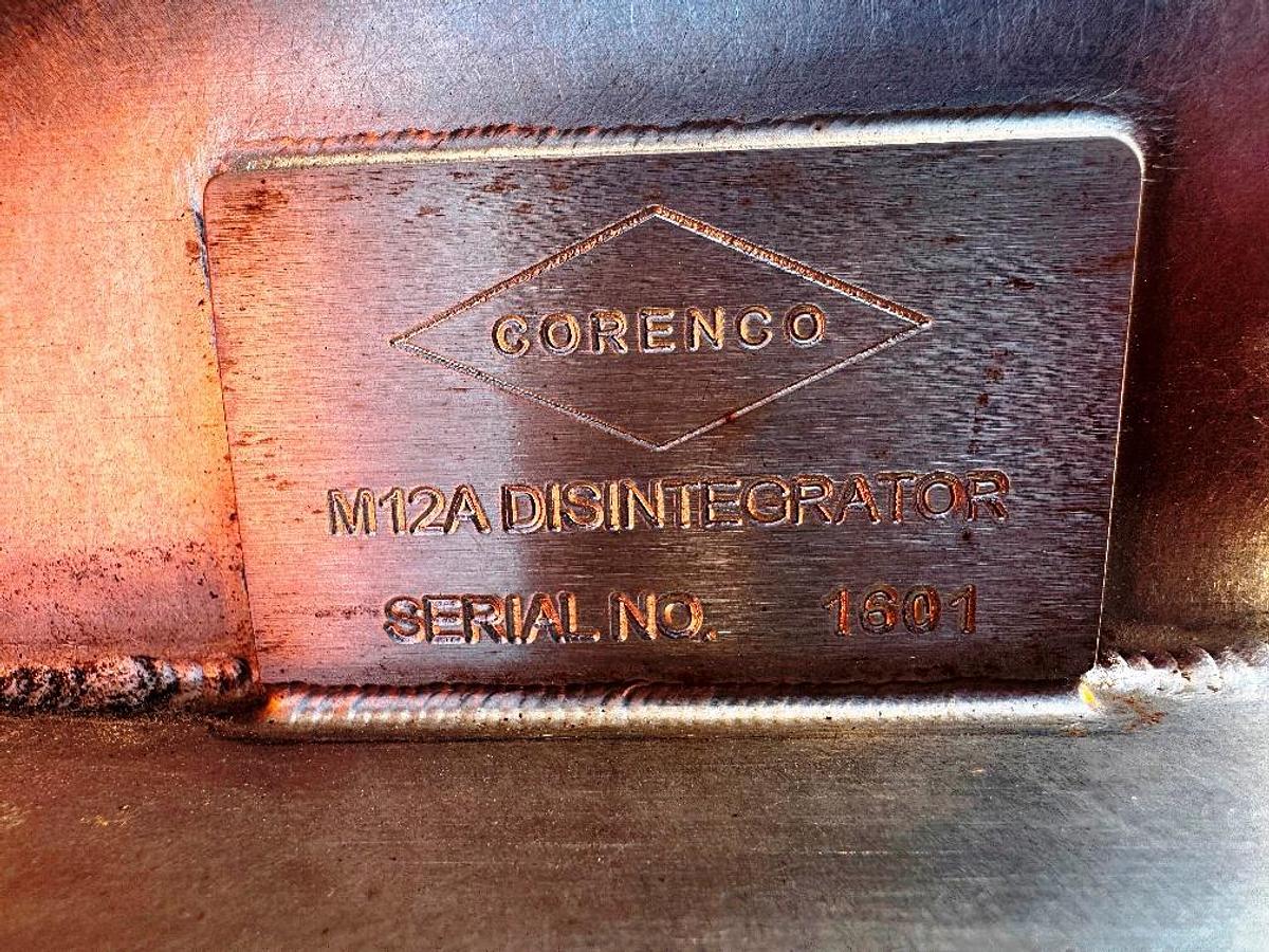 Used Mill, Disintegrator, 12", Stainless Steel, 20 HP, Corenco, M12A, #5991510