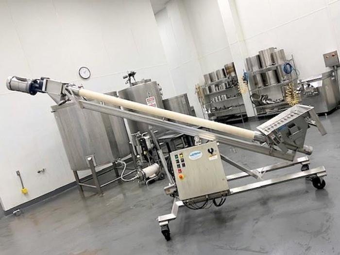 Used Conveyor, Screw, 4” wide x 12’ Long, Hapman, Stainless Steel #5880235