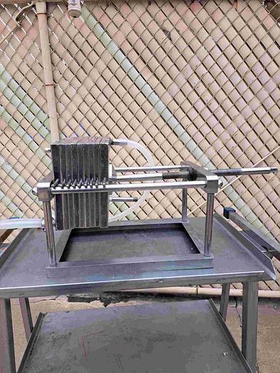 Used Filter, P&F, 7 5/8" x 7 5/8", Stainless Steel, Schenk, 1/2" diameter inlet outlet #S745187