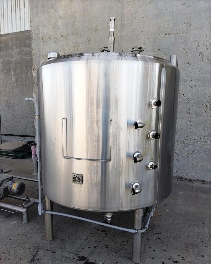 Used Tank, 1,000 Gallon, Stainless Steel, Jacketed, Agitated, Cone Bottom, Qualtech, #5991884