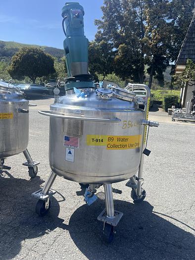 Used Reactor, 50 Gallon (200 Liters), 316L Stainless Steel, Jacketed, 45 PSI Internal, Agitated #S745438