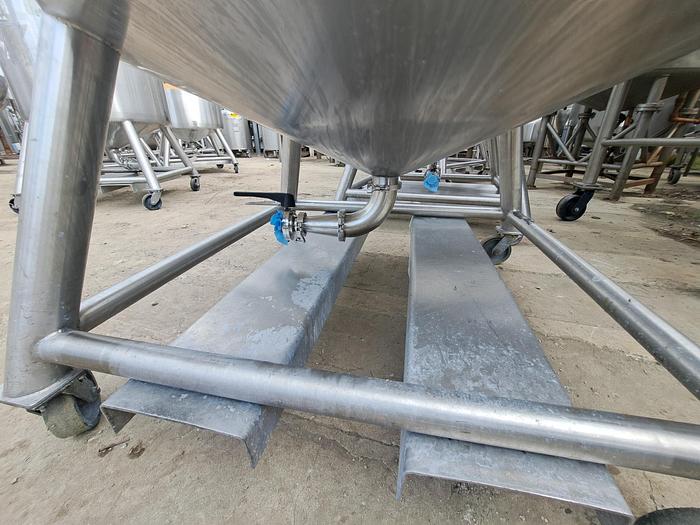 Used Tank, 450 Gallon, 316 Stainless Steel, Dome Top, Cone Bottom, Portable, #5991302