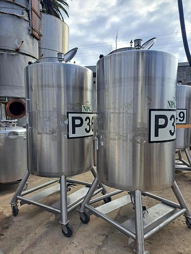 Used Tank, 400 Gallon, 316 Stainless Steel, Dome Top, Cone Bottom, Portable, #5991307