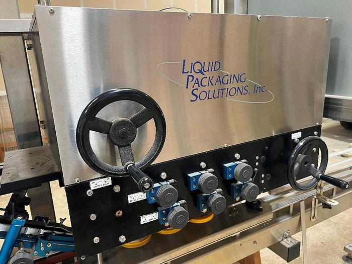 Used Filling Line, 12-Head, Overflow Filler, Inline Capper, Wrap Labeler #C745379