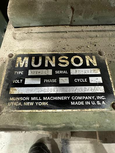Used Mill, Attrition, 24", Munson, Mdl. K9V-24, 25 HP, #5762897