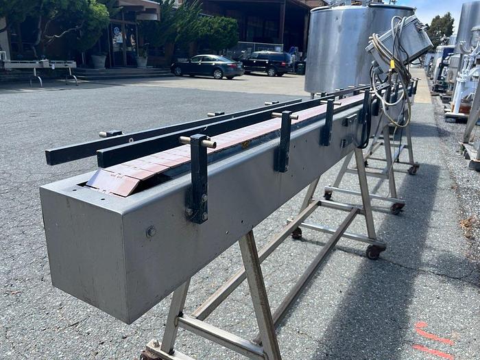 Used Belt Conveyor, 4" x 15', Stainless Steel, Portable, Vari-Speed - #4541564