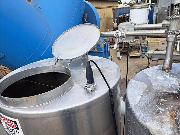 Used CIP, 3-Tank CIP Skid, 370 Gallon, 304 S/st, PIA, Heat Exchanger #S745252