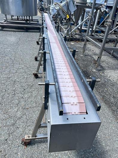 Used Belt Conveyor, 4" x 15', Stainless Steel, Portable, Vari-Speed - #4541564