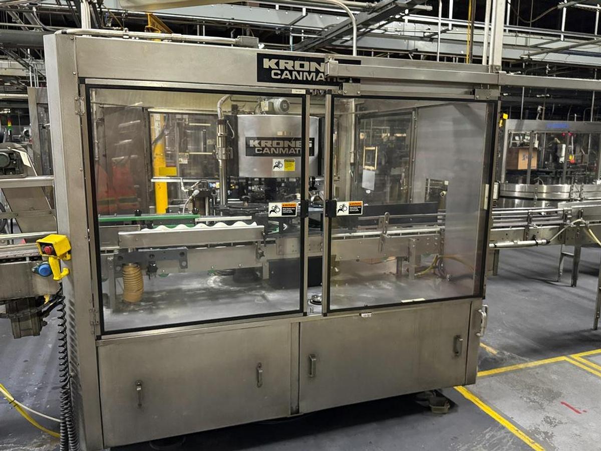 Used Bottling Line, 400 BPM, US Bottlers Filler, Krones Labelers, Fuji Intersleeve, Kisters Packer, #5991610