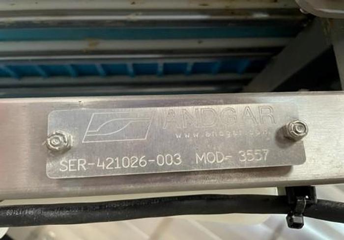 Used Conveyor, Belt, Incline, Cleated, 12" x 91", Stainless Steel, Andgar, 1 HP #C745226
