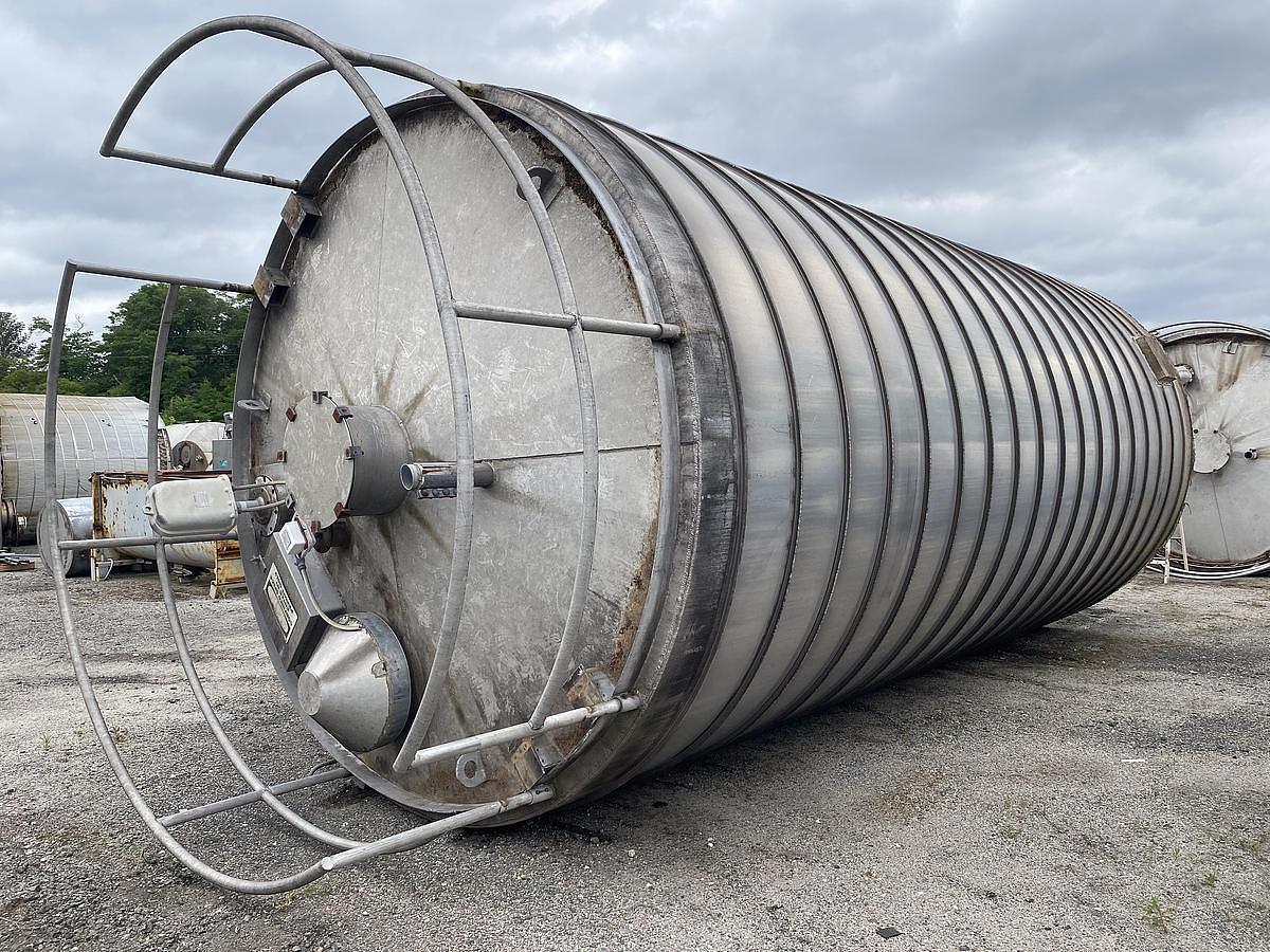 Used Tank, 11,000 Gallon, 12' Diameter x 24' High, Spiral Aluminum, Vertical Cone Bottom, Conair, Silo, #5991771