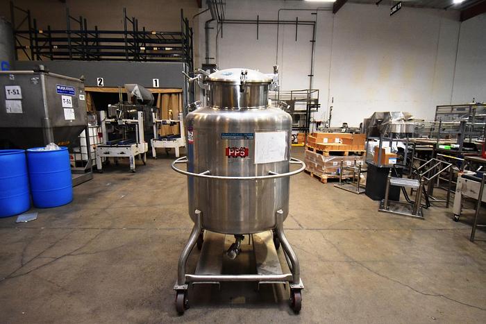 Used Tank, 100 Gallon, 316 Stainless Steel, Agitated, Pressure Vessel, Mueller #5991056