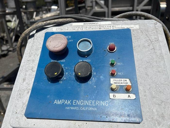 Used Belt Conveyor, 4" x 15', Stainless Steel, Portable, Vari-Speed - #4541564