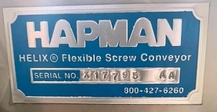Used Conveyor, Screw, 4” wide x 12’ Long, Hapman, Stainless Steel #5880235