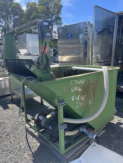 Used Hopper, 50 CF, C/st, Inclined Belt Discharge, Prewash Tank, #C736561