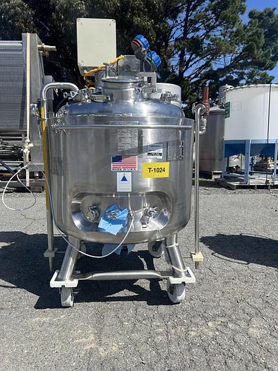 Used Reactor, 80 Gallon (300 Liters), 316L Stainless Steel, Jacketed, 45 PSI Internal, Agitated #S745439