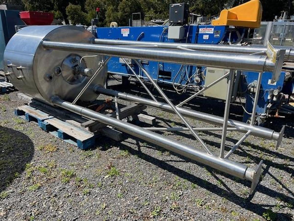 Used Tank, 300 Gallon, 316L Stainless Steel, Jacketed, Scrape Agitated, Feldmeier #S745371