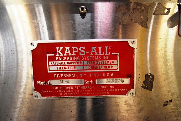 Used Sorter, Cap, Unscrambler, Fully Automatic, Kaps All, Model AU-4 #5991092