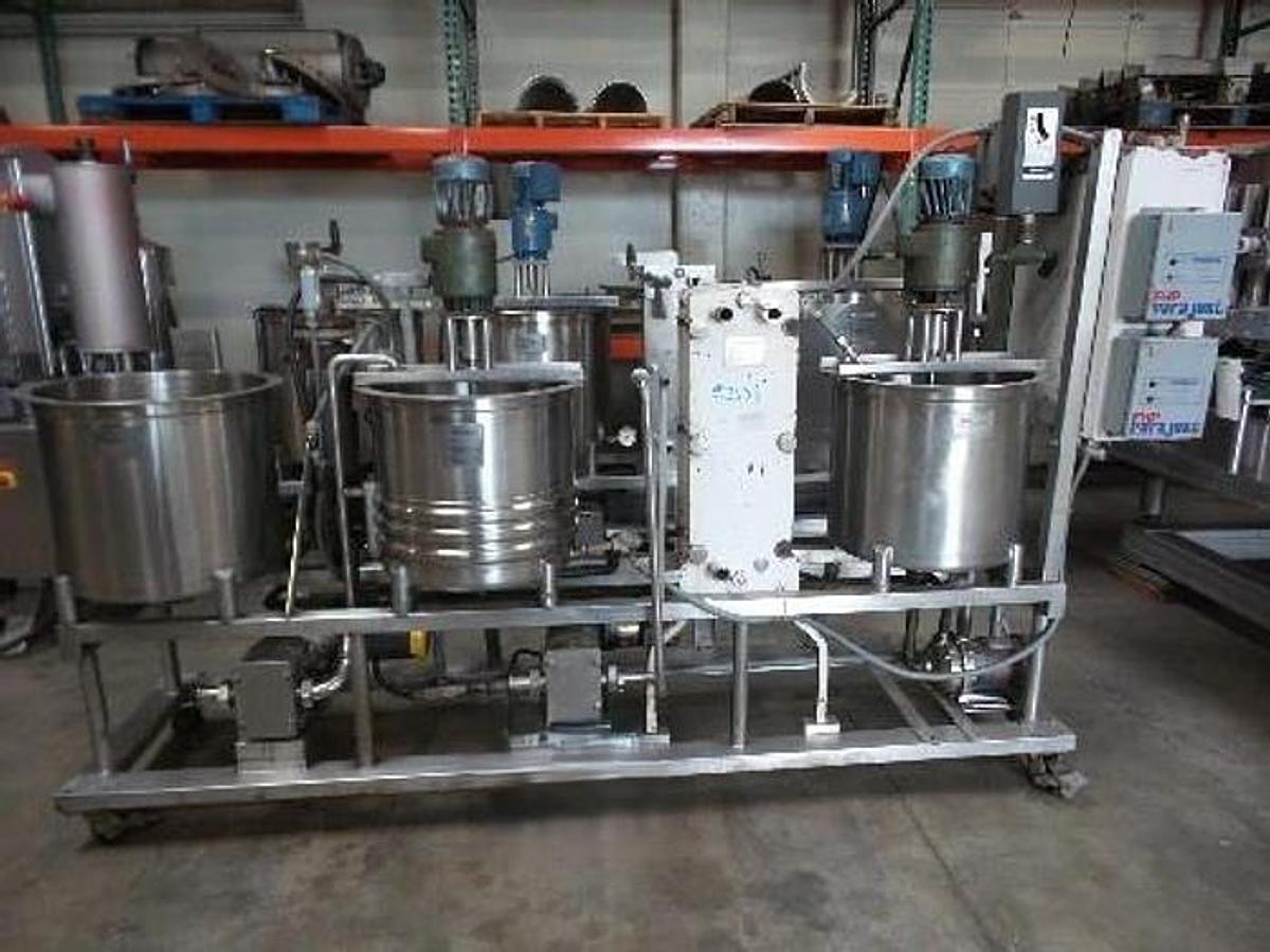 Used CIP System, 3-Tank Brew System, 25 Gallon Each, Metalcraft, Chester Jensen Heat Exchanger, #5991918
